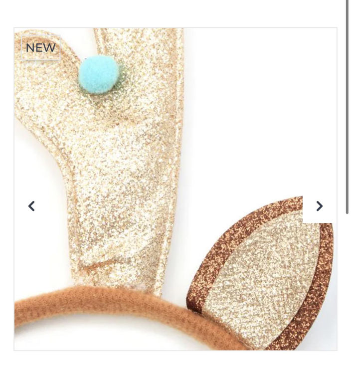 Picture of 8807-GOLD GLITTER REINDEER ANTLER AND POM POM ALICEBAND